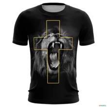 Camiseta Evangélica Brk Leão de Judá Cristo com UV 50 - Tamanho: G