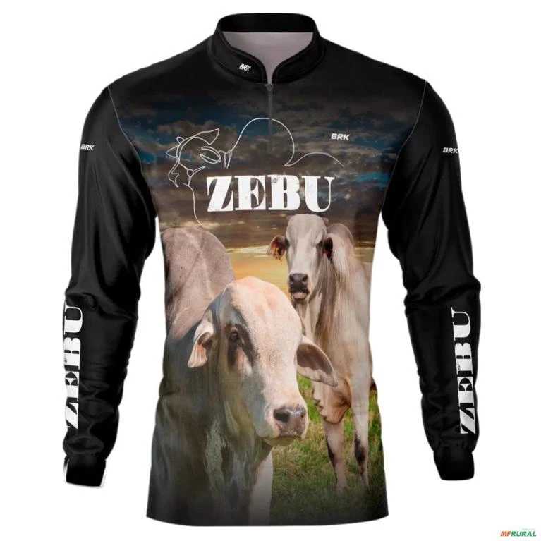 Camisa Agro BRK Cabeça Zebu com UV50  - Tamanho: G