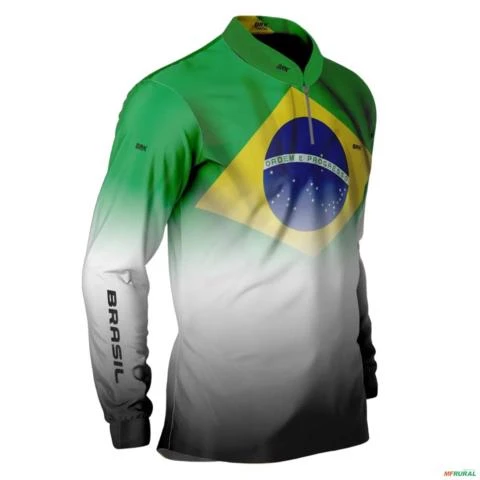 Camisa Agro BRK Brasil Branca com UV50  - Tamanho: XXG