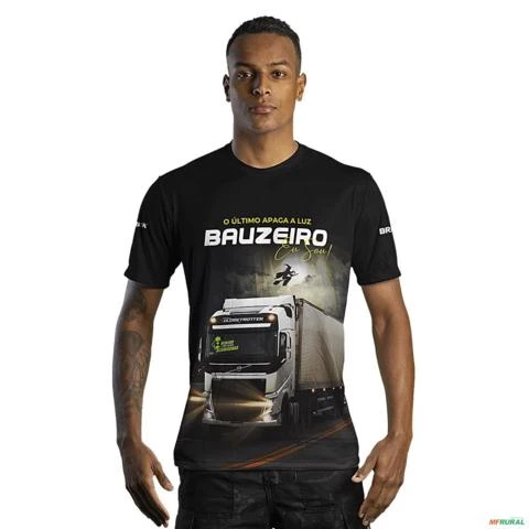 Camiseta de Caminhão BRK Eu Sou Bauzeiro com UV50 - Tamanho: XG