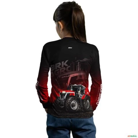 Camisa Agro BRK Trator Vermelho MF 9S com UV50 + -  Gênero: Infantil Tamanho: Infantil P