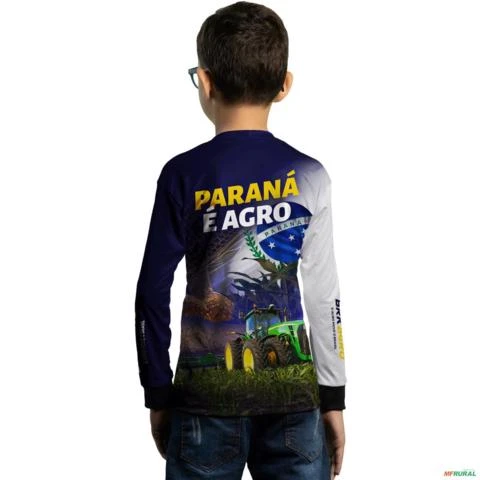 Camisa Agro BRK Paraná é Agro Milho e Soja com UV50 + -  Gênero: Infantil Tamanho: Infantil XXG
