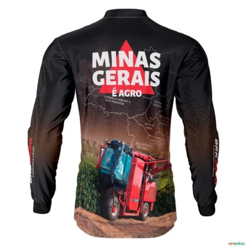 Camisa Agro BRK Minas Gerais Colheita de Café com UV50 + -  Gênero: Masculino Tamanho: GG
