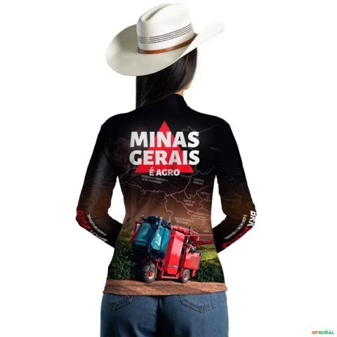 Camisa Agro BRK Minas Gerais Colheita de Café com UV50 + -  Gênero: Feminino Tamanho: Baby Look M