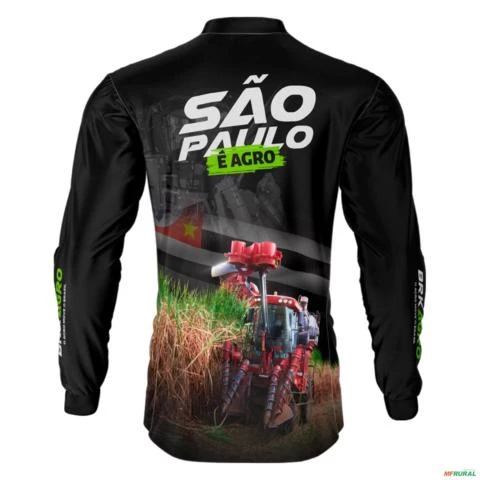 Camisa Agro BRK São Paulo Cana de Açúcar com UV50 + -  Gênero: Masculino Tamanho: PP