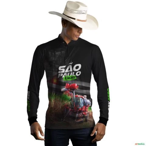 Camisa Agro BRK São Paulo Cana de Açúcar com UV50 + -  Gênero: Masculino Tamanho: XXG