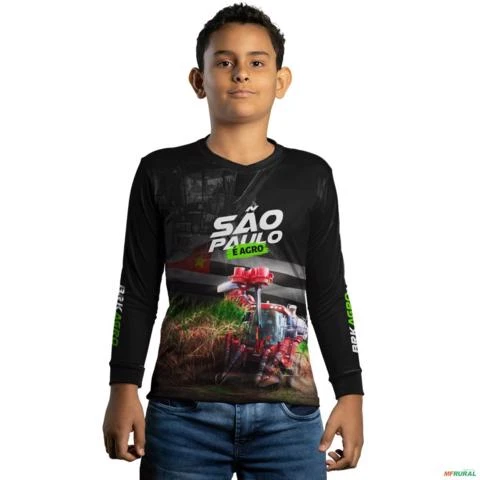 Camisa Agro BRK São Paulo Cana de Açúcar com UV50 + -  Gênero: Infantil Tamanho: Infantil P