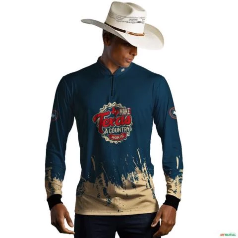 Camisa Agro BRK Make Texas a Country Again com UV50+ -  Gênero: Masculino Tamanho: XXG