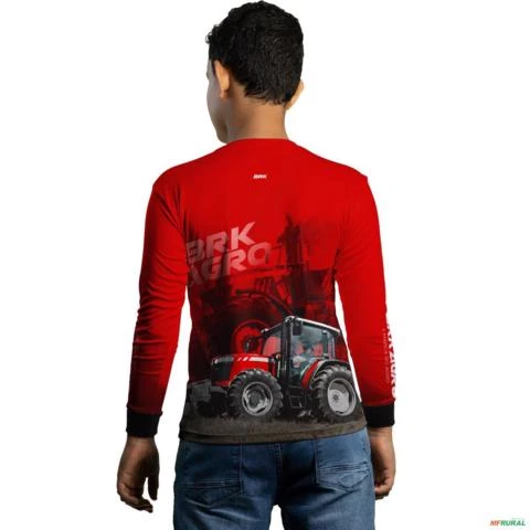 Camisa Agro BRK Trator MF 4707 Vermelho com UV50 + -  Gênero: Infantil Tamanho: Infantil P