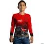 Camisa Agro BRK Trator MF 4707 Vermelho com UV50 + -  Gênero: Infantil Tamanho: Infantil G