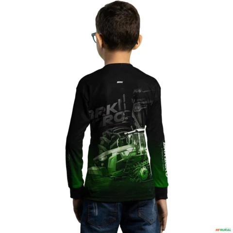 Camisa Agro BRK Trator 1167 Verde com UV50 + -  Gênero: Infantil Tamanho: Infantil XXG