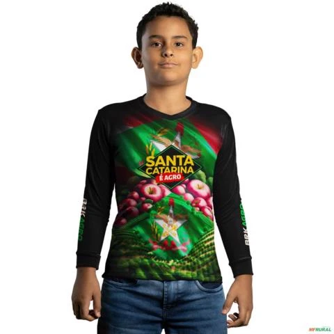 Camisa Agro BRK Santa Catarina Maças com UV50 + -  Gênero: Infantil Tamanho: Infantil G2