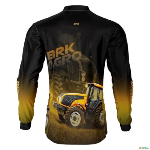 Camisa Agro BRK Trator BM135 Amarelo com UV50 + -  Gênero: Masculino Tamanho: G1