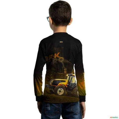 Camisa Agro BRK Trator BM135 Amarelo com UV50 + -  Gênero: Infantil Tamanho: Infantil GG