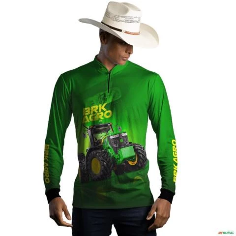 Camisa Agro BRK Trator Verde 7M com UV50+ -  Gênero: Masculino Tamanho: G1