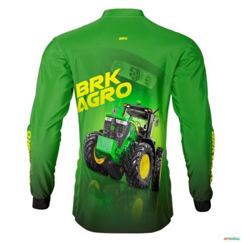 Camisa Agro BRK Trator Verde 7M com UV50+ -  Gênero: Masculino Tamanho: P