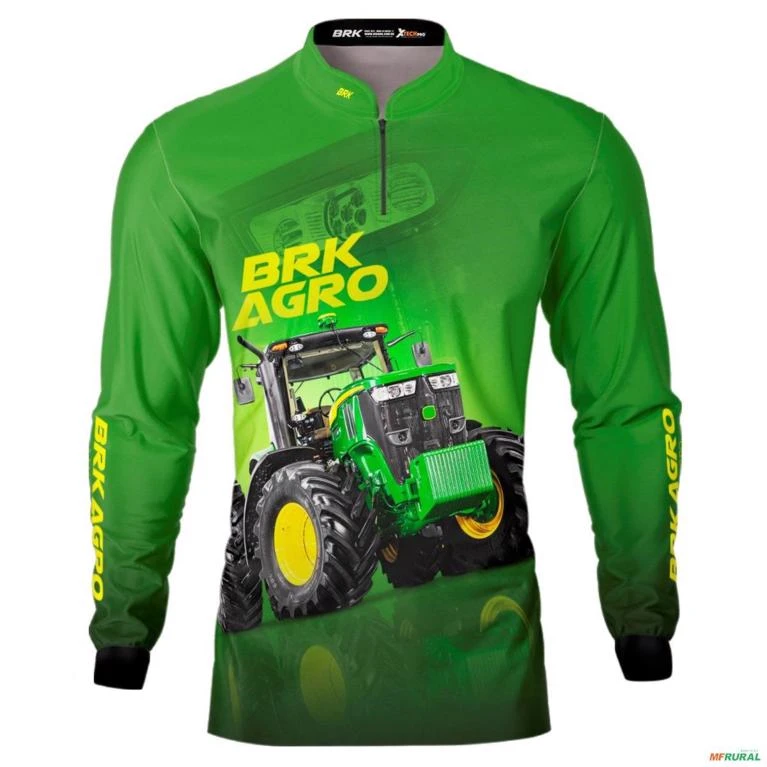 Camisa Agro BRK Trator Verde 7M com UV50+ -  Gênero: Masculino Tamanho: G