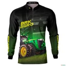 Camisa Agro BRK Trator 8250R Preta com UV50+ -  Gênero: Masculino Tamanho: PP