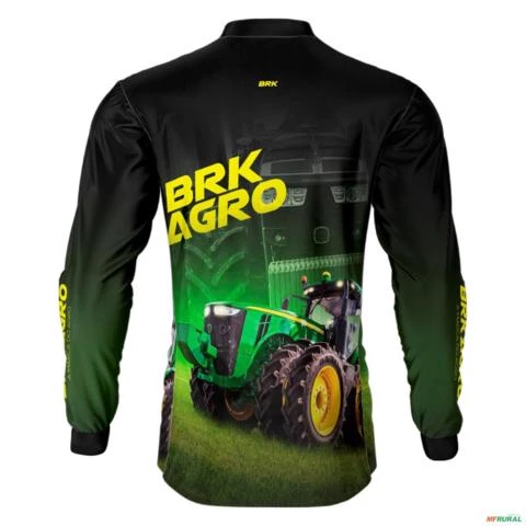 Camisa Agro BRK Trator 8250R Preta com UV50+ -  Gênero: Masculino Tamanho: G1