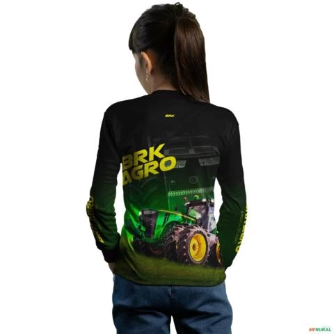 Camisa Agro BRK Trator 8250R Preta com UV50+ -  Gênero: Infantil Tamanho: Infantil M
