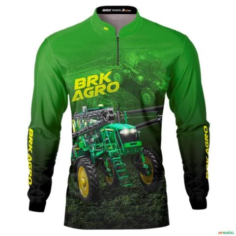 Camisa Agro BRK Trator Pulverizador M4000 Verde com UV50+ -  Gênero: Masculino Tamanho: G4
