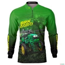 Camisa Agro BRK Trator Pulverizador M4000 Verde com UV50+ -  Gênero: Masculino Tamanho: P