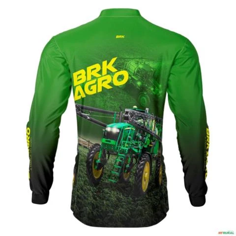 Camisa Agro BRK Trator Pulverizador M4000 Verde com UV50+ -  Gênero: Masculino Tamanho: P