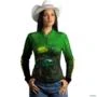 Camisa Agro BRK Trator Pulverizador M4000 Verde com UV50+ -  Gênero: Feminino Tamanho: Baby Look P