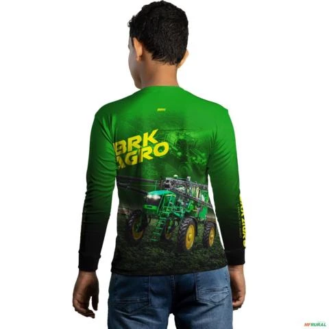 Camisa Agro BRK Trator Pulverizador M4000 Verde com UV50+ -  Gênero: Infantil Tamanho: Infantil P