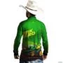 Camisa Agro BRK Trator Estreito 3036EN Verde com UV50+ -  Gênero: Masculino Tamanho: PP
