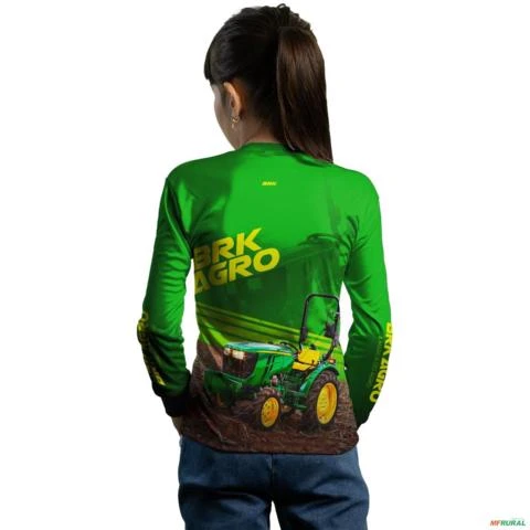 Camisa Agro BRK Trator Estreito 3036EN Verde com UV50+ -  Gênero: Infantil Tamanho: Infantil PP