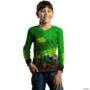 Camisa Agro BRK Trator Estreito 3036EN Verde com UV50+ -  Gênero: Infantil Tamanho: Infantil GG