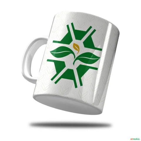 Caneca Porcelana Branca  BRK Agro Semente 325ml