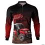 Camisa Agro BRK Trator 6675 F Vermelho com UV50+ -  Gênero: Masculino Tamanho: GG