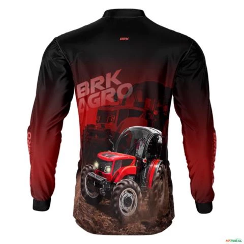 Camisa Agro BRK Trator 6675 F Vermelho com UV50+ -  Gênero: Masculino Tamanho: GG