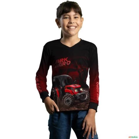 Camisa Agro BRK Trator 6675 F Vermelho com UV50+ -  Gênero: Infantil Tamanho: Infantil G