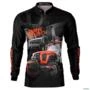 Camisa Agro BRK Trator MR1000A Laranja e Preto com UV50+ -  Gênero: Masculino Tamanho: PP