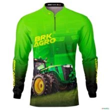 Camisa Agro BRK Trator 8250R Verde com UV50+ -  Gênero: Masculino Tamanho: P