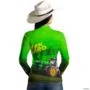 Camisa Agro BRK Trator 8250R Verde com UV50+ -  Gênero: Feminino Tamanho: Baby Look PP