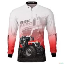 Camisa Agro BRK Trator MF 9S Vermelho Clara com UV50+ -  Gênero: Masculino Tamanho: G3