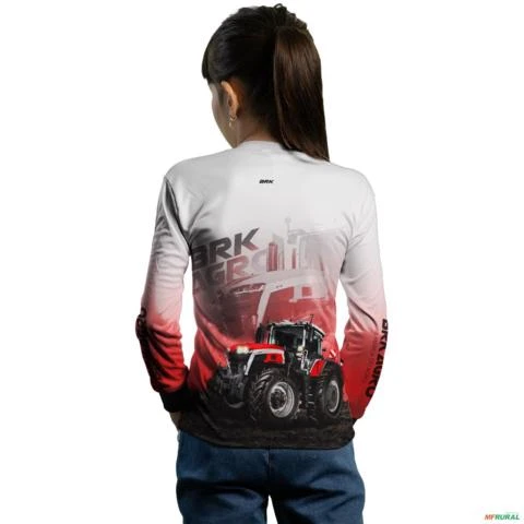 Camisa Agro BRK Trator MF 9S Vermelho Clara com UV50+ -  Gênero: Infantil Tamanho: Infantil G