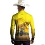 Camisa Agro BRK Colheitadeira CR11 Amarela com UV50+ -  Gênero: Masculino Tamanho: GG