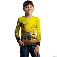 Camisa Agro BRK Colheitadeira CR11 Amarela com UV50+ -  Gênero: Infantil Tamanho: Infantil M
