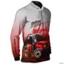 Camisa Agro BRK Trator 6675 F Vermelho Clara com UV50+ -  Gênero: Masculino Tamanho: G