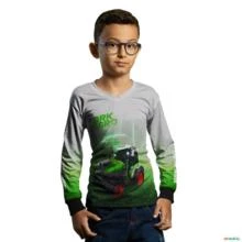 Camisa Agro BRK Trator E107 Clara com UV50+ -  Gênero: Infantil Tamanho: Infantil M