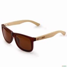 Óculos de Sol BRK Quadrado Bambu com Lente Polarizada Marrom