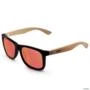 Óculos de Sol BRK Quadrado Bambu com Lente Polarizada Vermelha