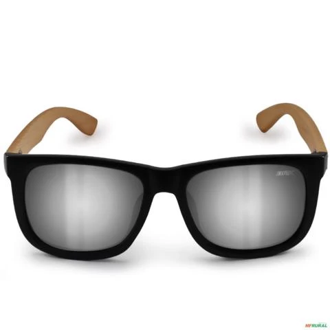 Óculos de Sol BRK Quadrado Bambu com Lente Polarizada Espelhada