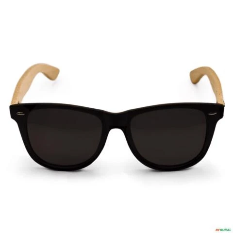 Óculos de Sol BRK Redondo Bambu com Lente Polarizada Preto