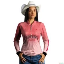Camisa Agro Feminina BRK Rosa Texas Dallas com UV50+ -  Gênero: Feminino Tamanho: Baby Look M
